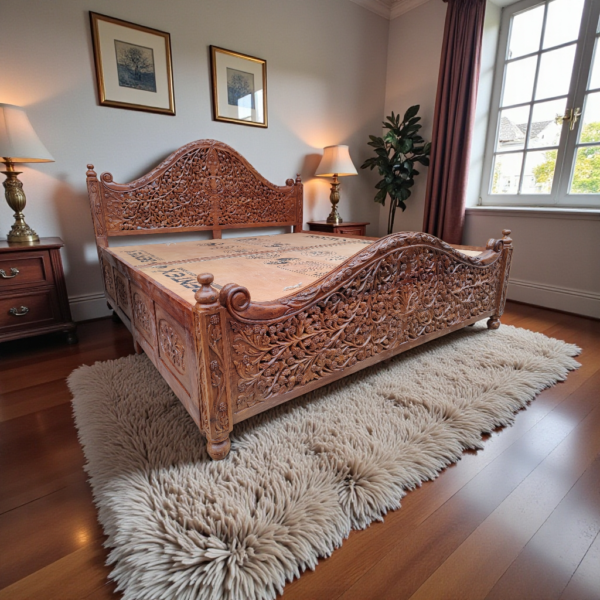 Maharaja Vanraj Heritage Hand-Carved Bed