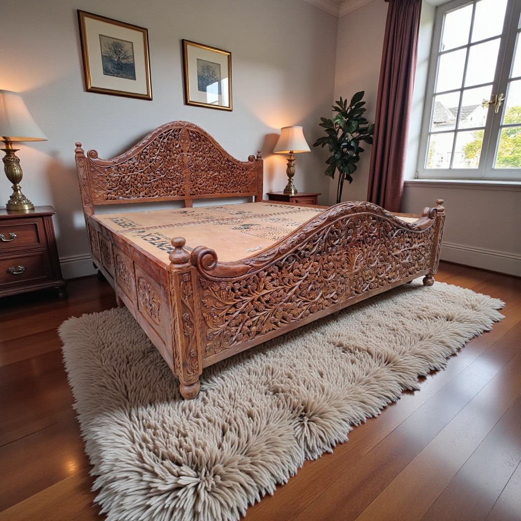 Maharaja Vanraj Heritage Hand-Carved Bed