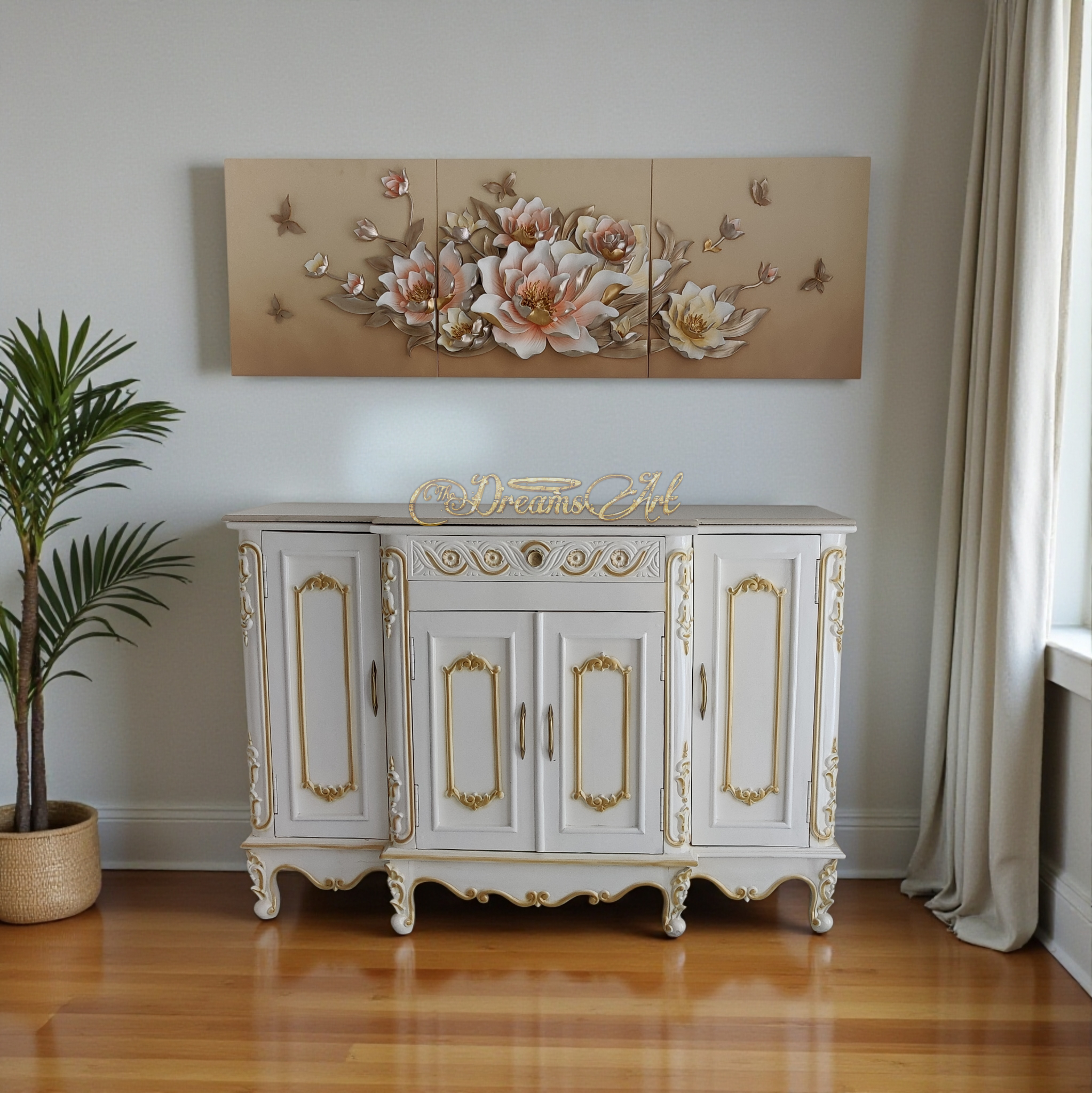 Celestia Royale Hand-Carved Luxury Sideboard Cabinet
