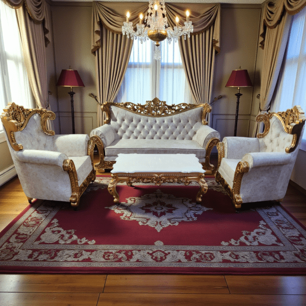 Maharaja Opulence Hand-Carved Royal Sofa Set
