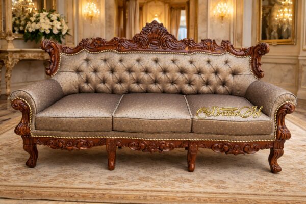 Maharaja Crest Royale Hand-Carved Luxury Sofa