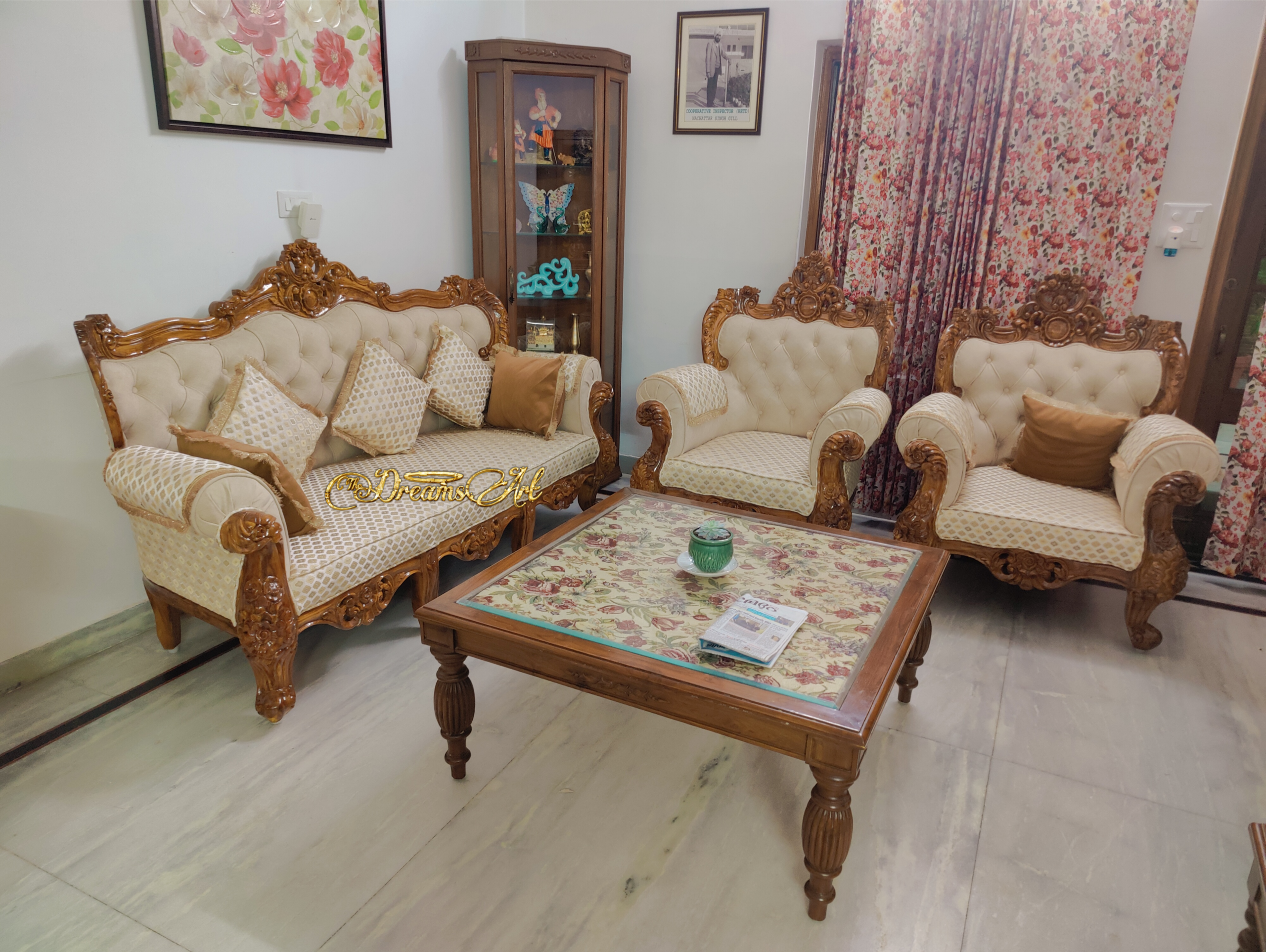 The Royal Aashiyana Hand-Carved Living Room Sofa Set