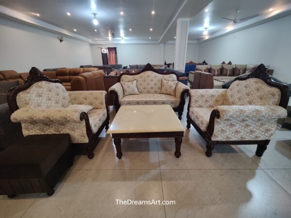 The Victorian Elegance Hand-Carved Sofa Set (3+1+1)