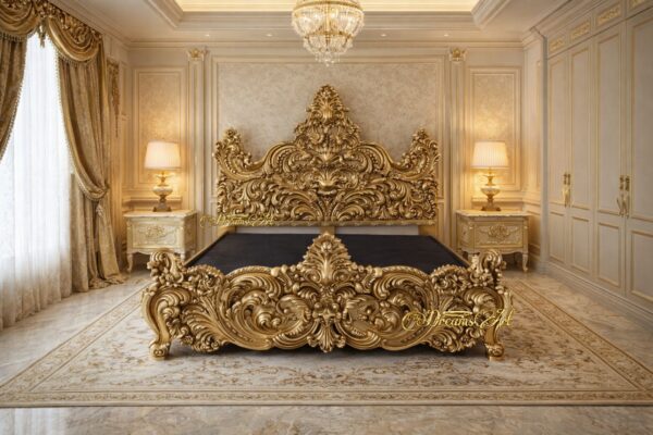 The Maharaja Grandeur Hand-Carved Royal Bed
