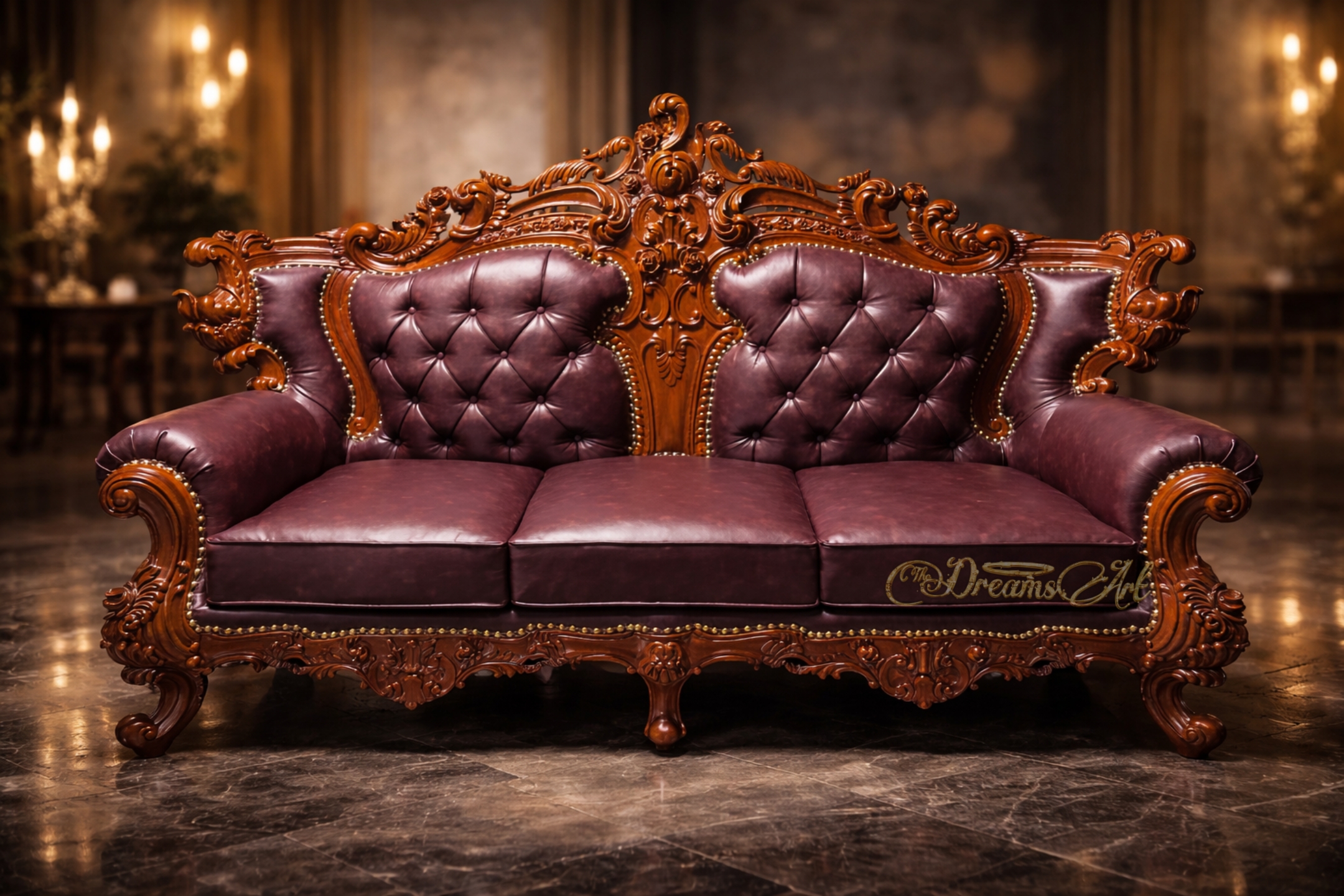 The Imperial Crest Hand-Carved Luxury Sofa