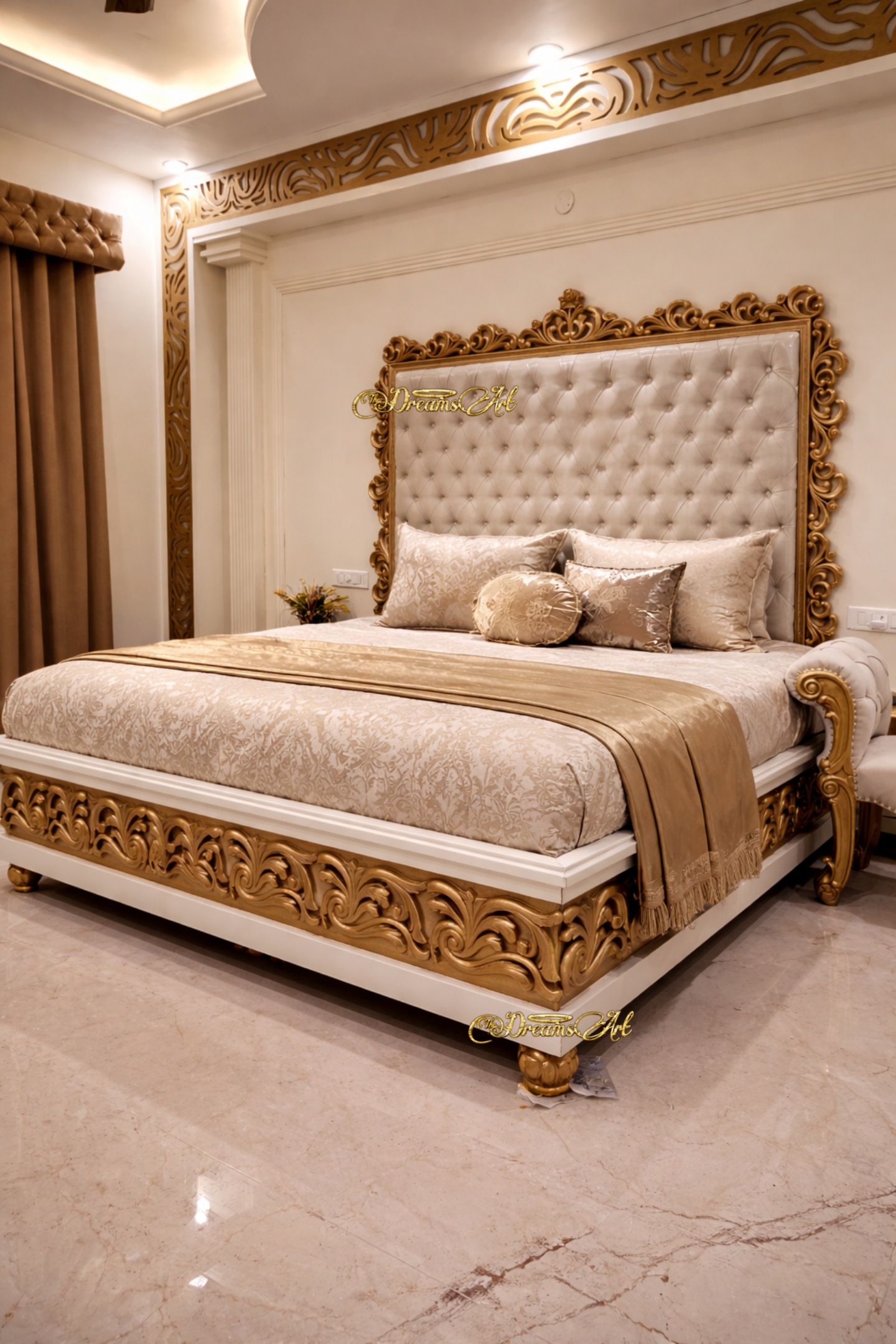The Aurum Royale Hand-Carved Luxury Bed