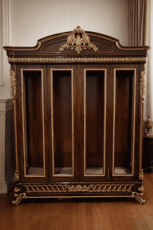 Royal Heritage Hand-Carved Wooden Crockery Unit