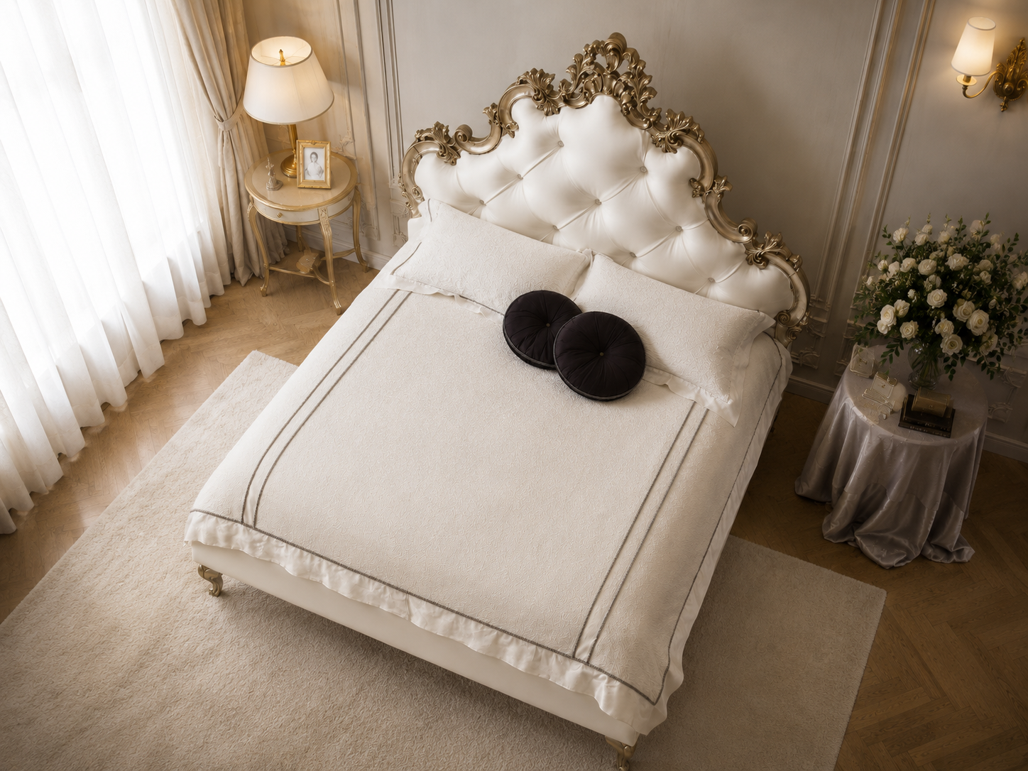 Royal Versailles Tufted Bed – Hand-Carved Luxury Bedroom Masterpiece Royal Versailles Tufted Bed – Hand-Carved Luxury Bedroom Masterpiece