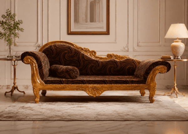 Royal Maharaja Curved – Hand-Carved Sofa Diwan Royal Maharaja Curved – Hand-Carved Sofa Diwan