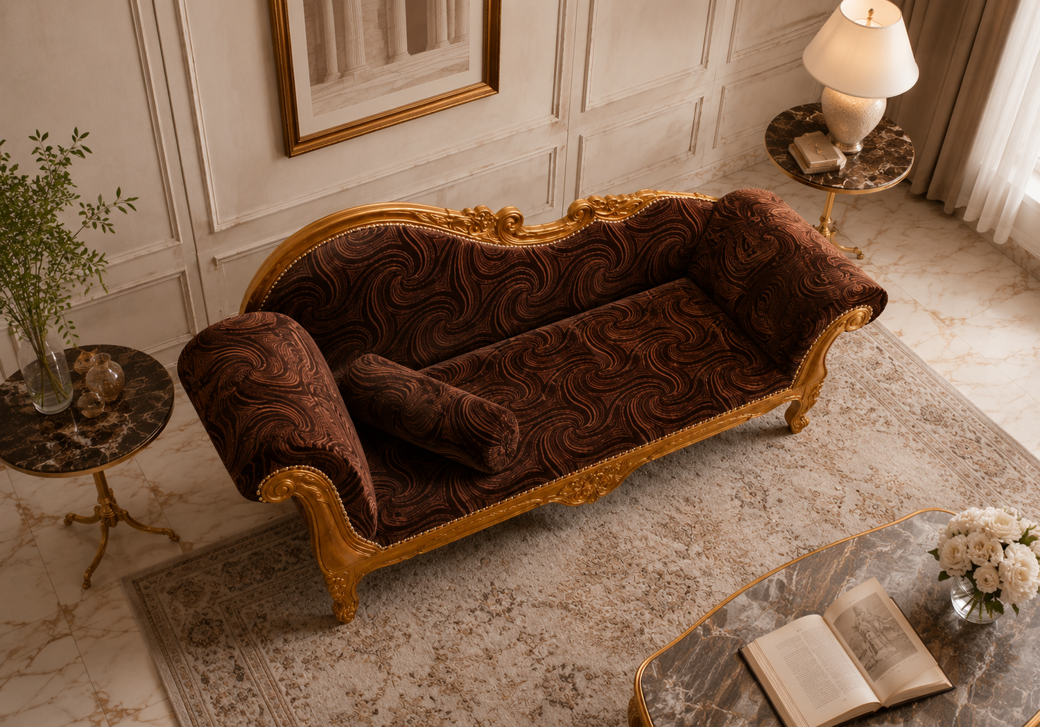 Royal Maharaja Curved – Hand-Carved Sofa Diwan Royal Maharaja Curved – Hand-Carved Sofa Diwan