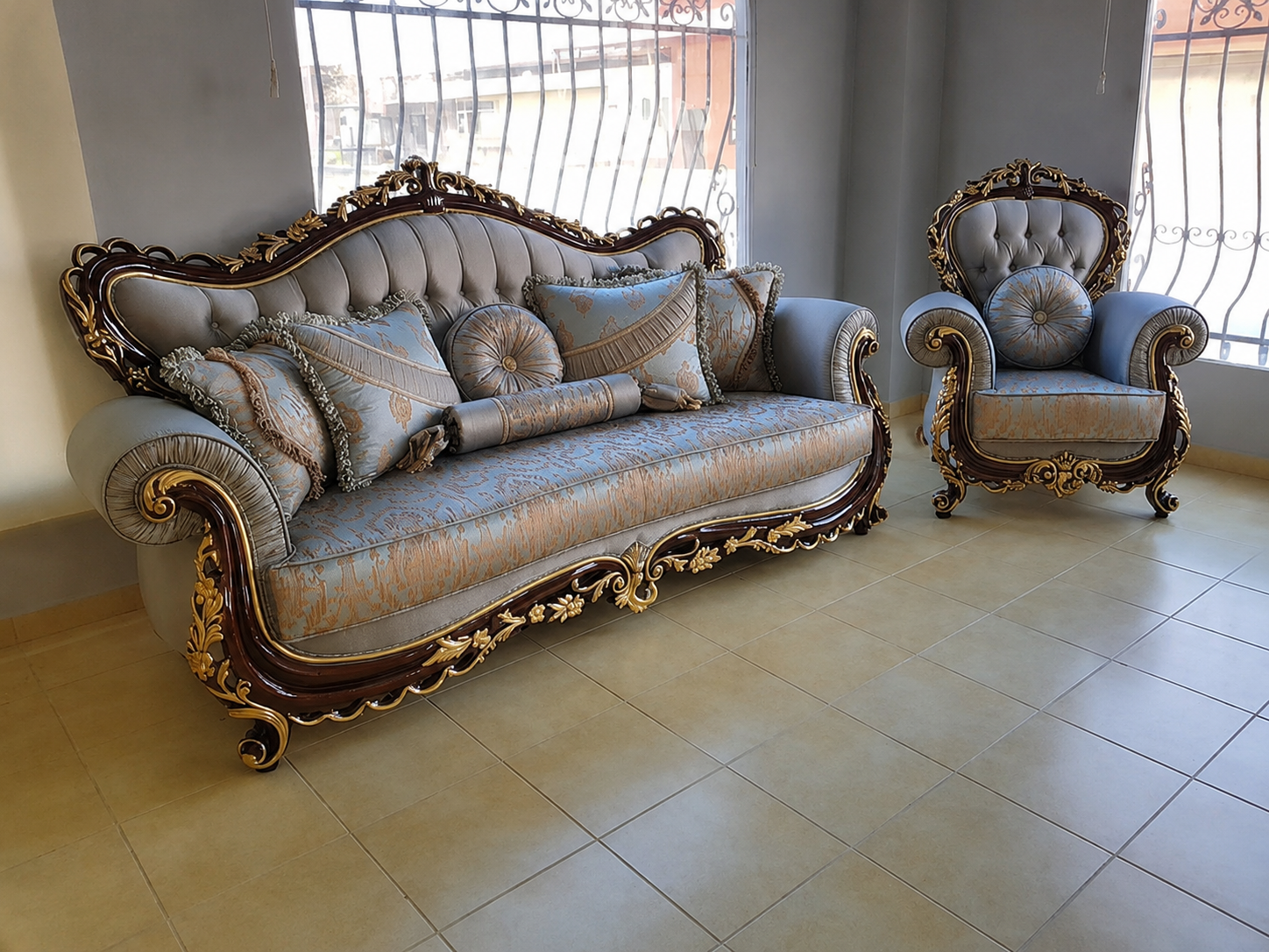 Royal Heritage Hand-Carved Luxury Sofa Set