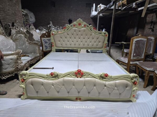 Royal Floral Upholstered Teakwood Bed Royal Floral Upholstered Teakwood Bed