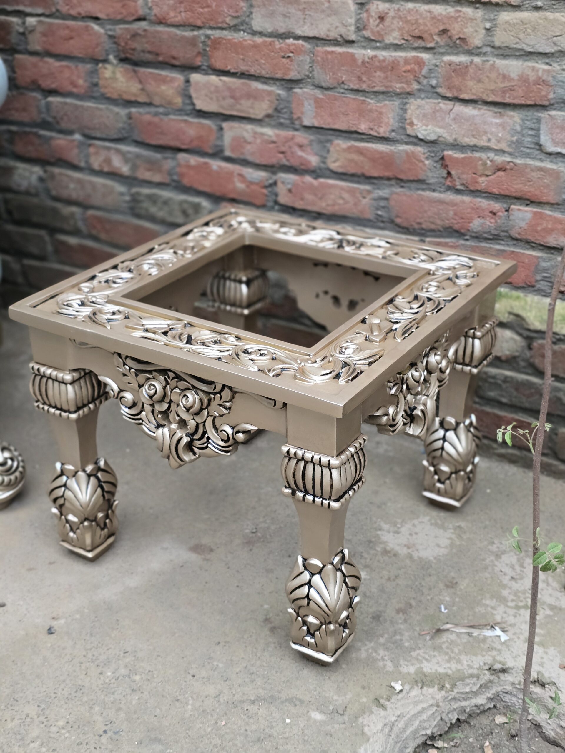 Luxury Hand-Carved Royal Sofa Set 3+1+1 with 2 Stools & Center Table Luxury Hand-Carved Royal Sofa Set 3+1+1 with 2 Stools & Center Table
