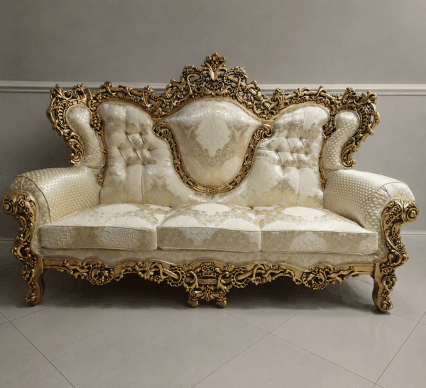 Royal Imperial Gold Hand-Carved Luxury Sofa Set